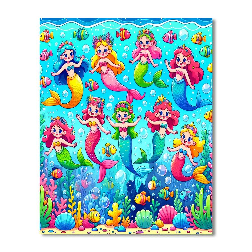 Ocean Adventure With Mermaids Paint By Number