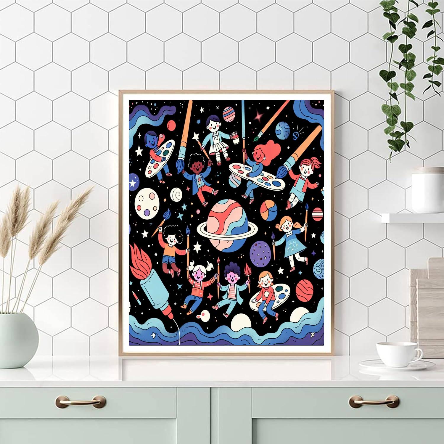 Cosmic Coloring Adventure Paint By Numbers Art