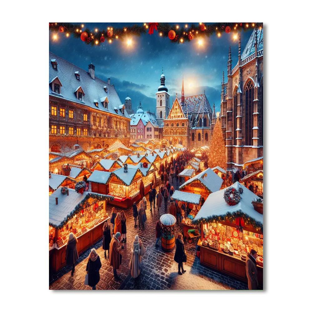 Budapest Christmas Fair Paint By Numbers Art