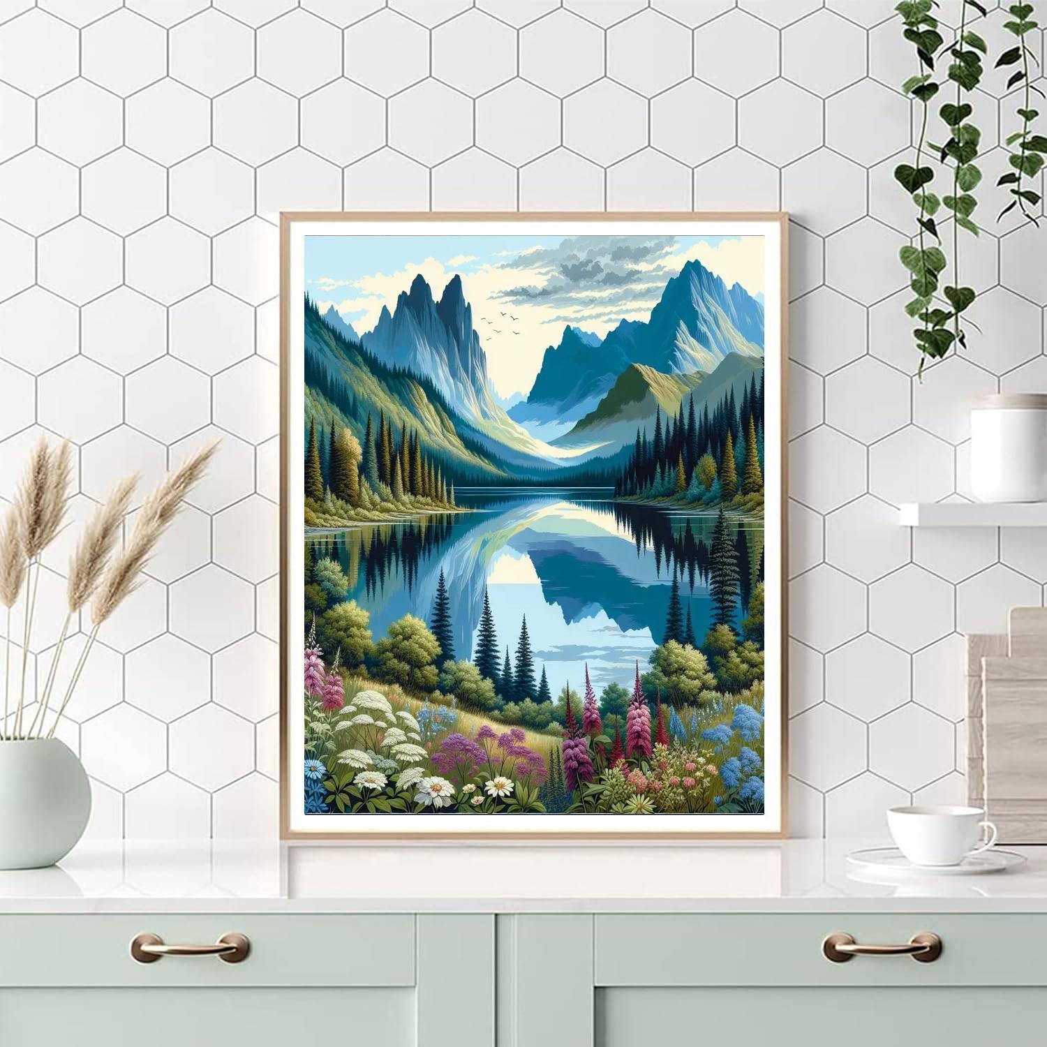 Gentle Mountain Retreat Painting By Numbers Kit