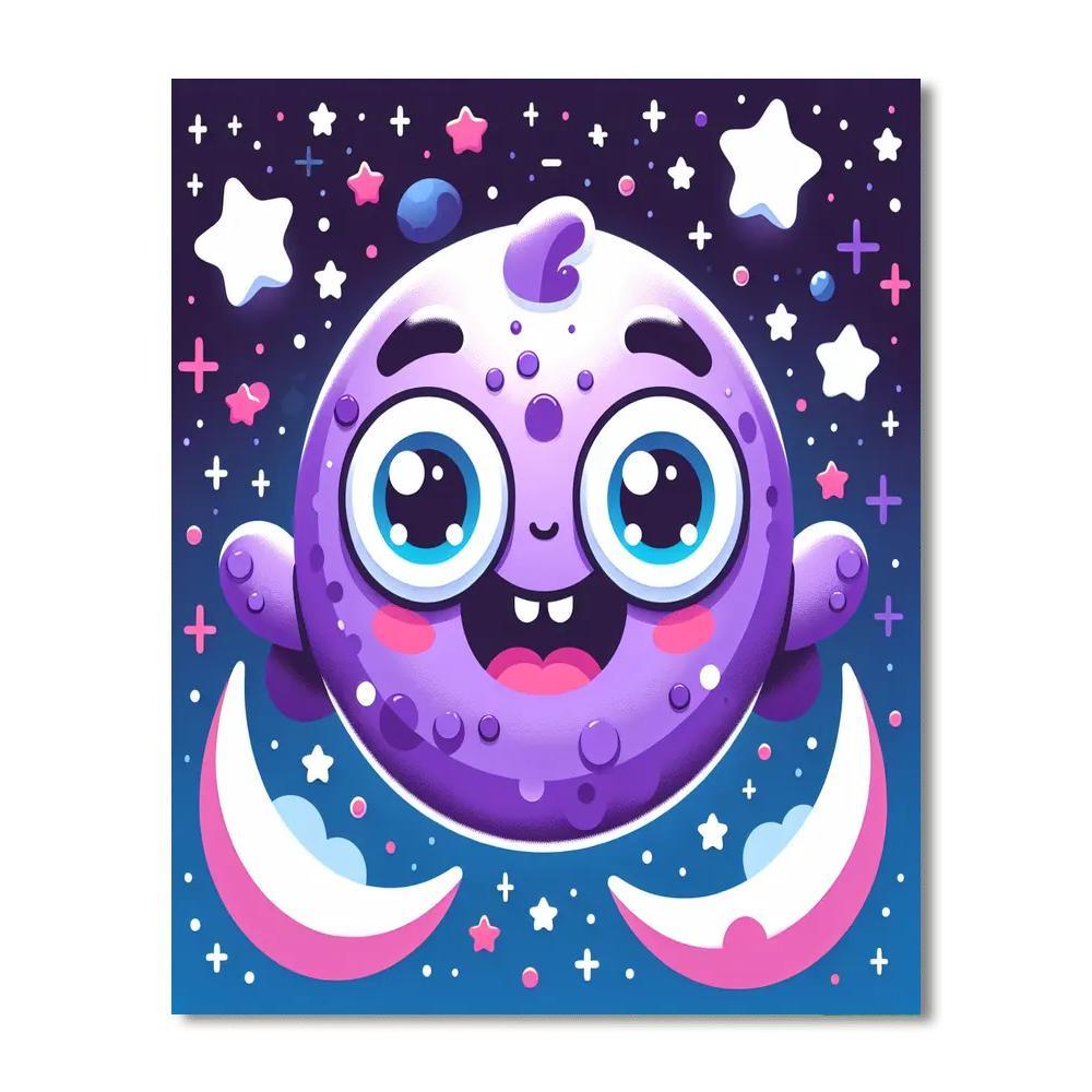 Silly Moon Monster Number Painting
