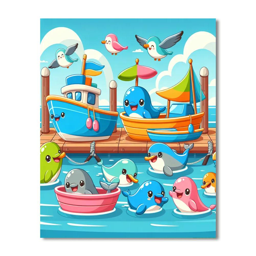 Happy Harbor Hustle Number Painting