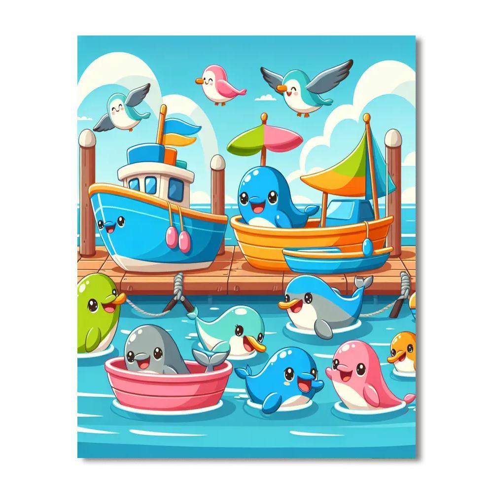 Happy Harbor Hustle Number Painting