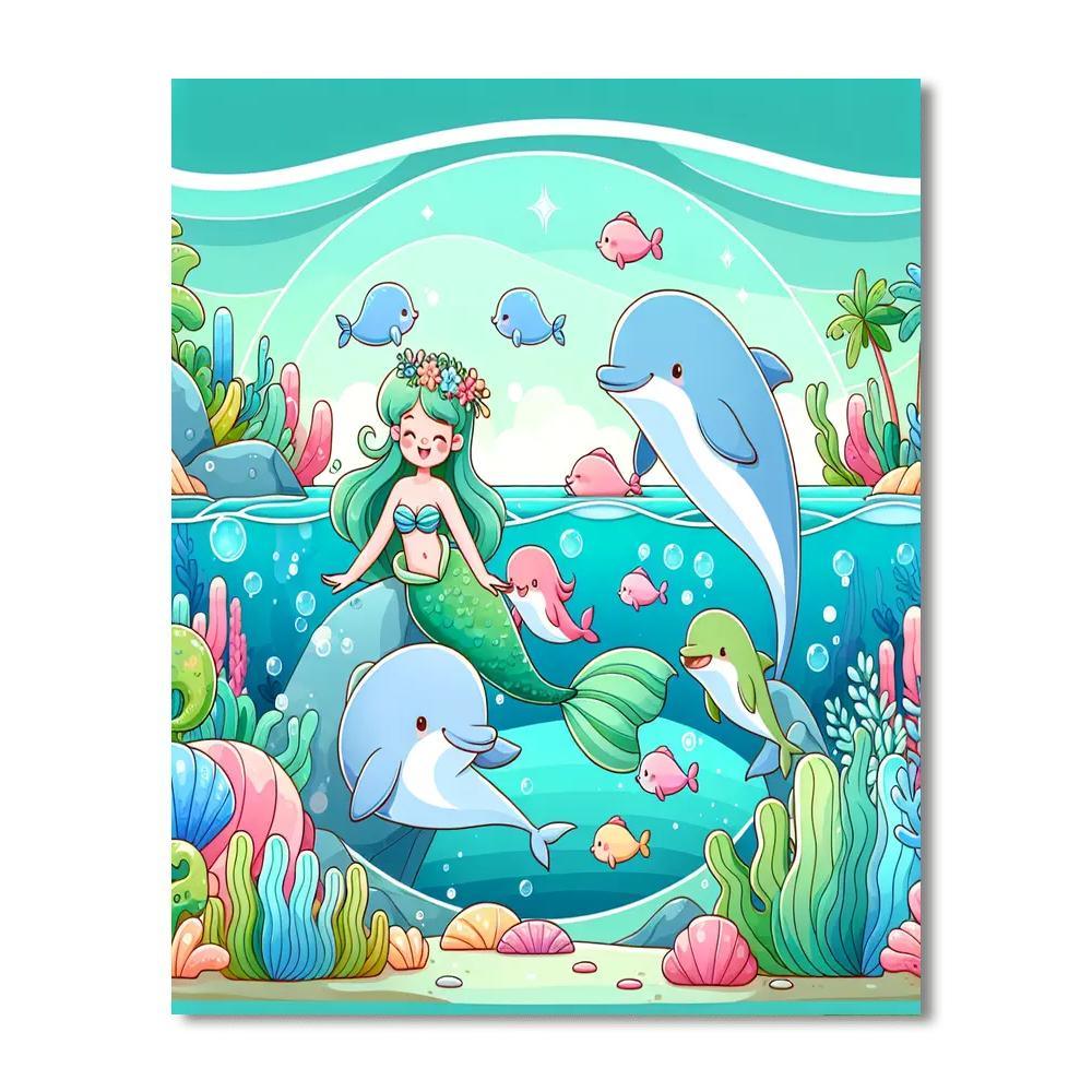 Mermaid Lagoon Dream Painting By Numbers Kit