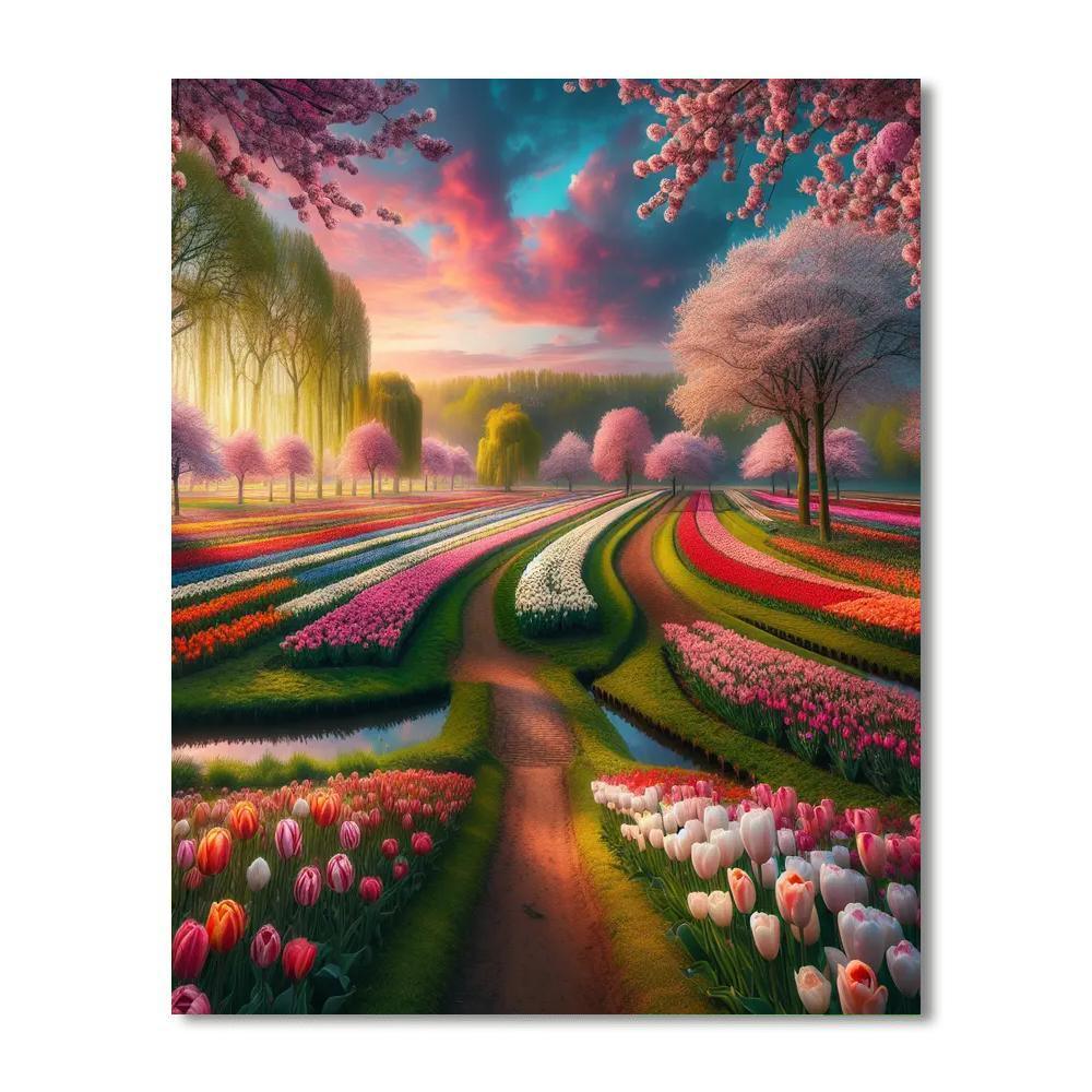 Keukenhof Tulip Festival - Netherlands Paint By Numbers Art