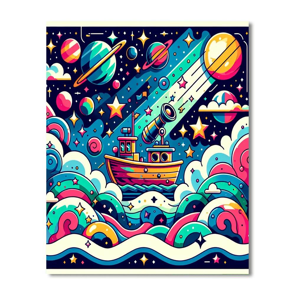 Celestial Sailing Journey Paint By Numbers Art