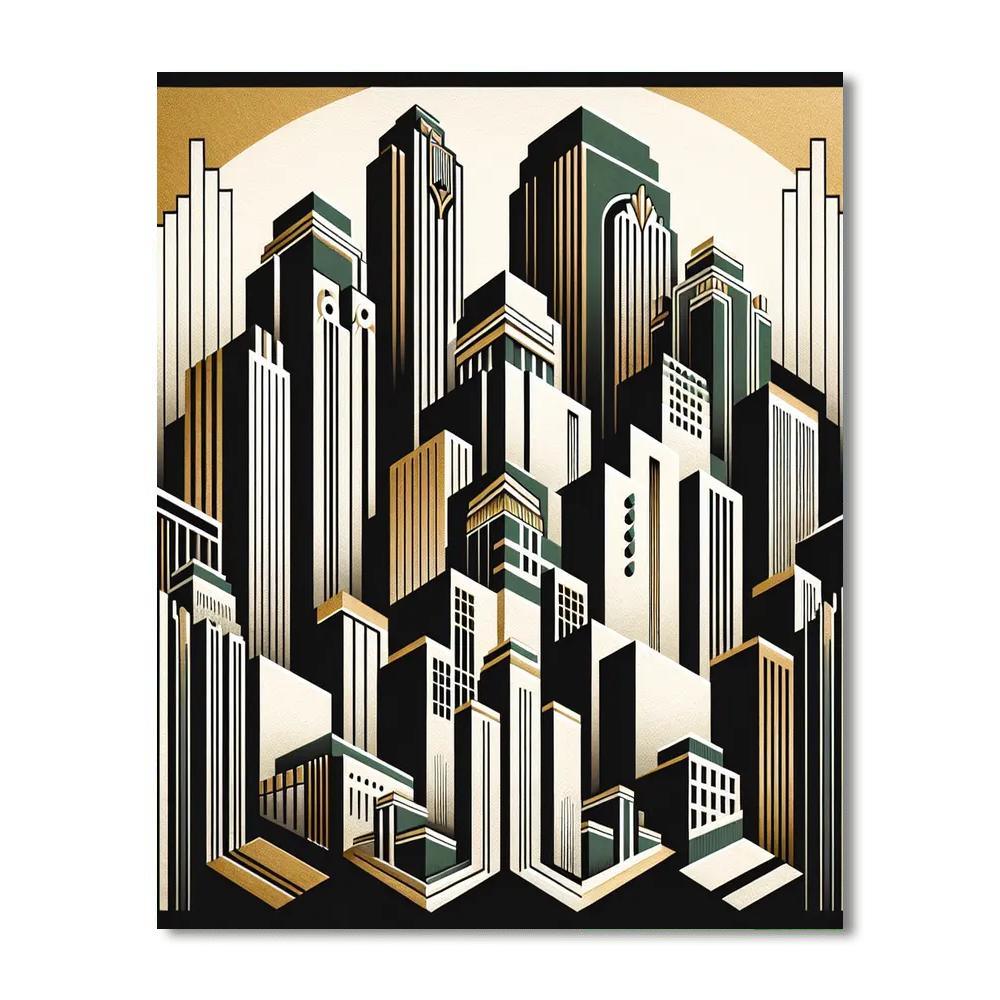 Art Deco City Elegance Numbered Painting Kits