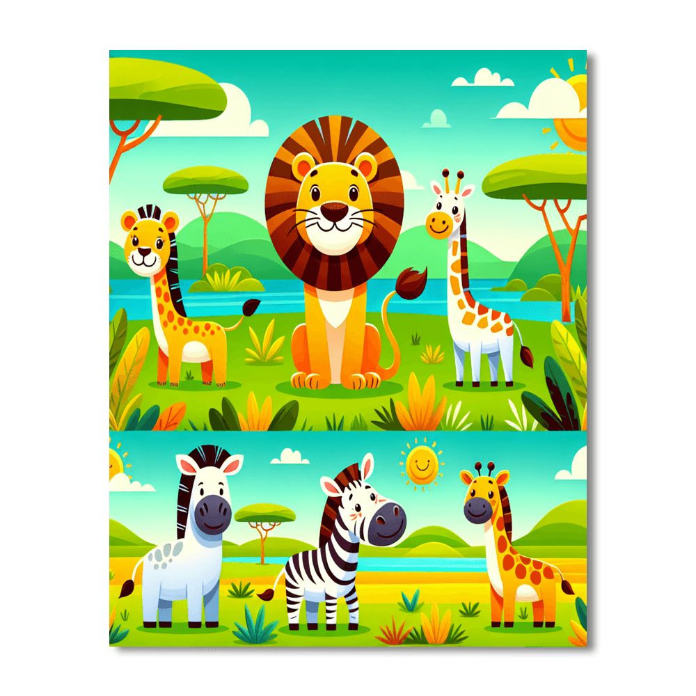 Adventure With Wild Animals Paint By Numbers Kits