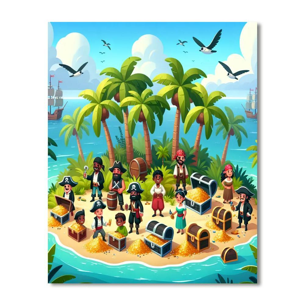 Adventure Island Escape Number Painting