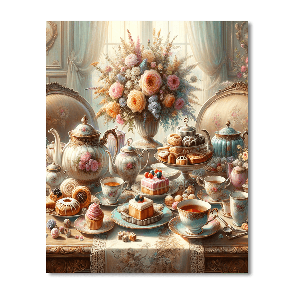 Elegant Victorian Tea Party Paint By Number