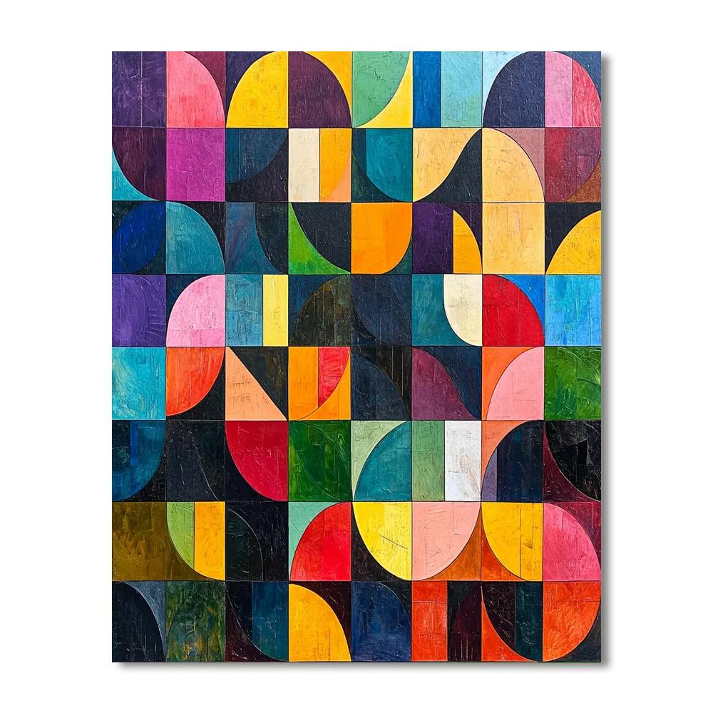 Paul Cézanne Inspired Harmonious Geometry  Paint By Numbers Art