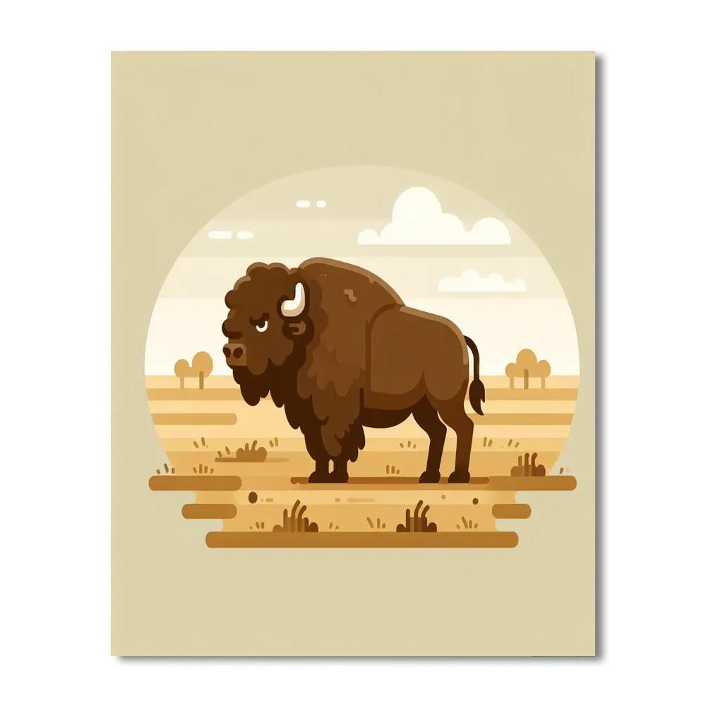 Brave Bison Paint By Numbers Art