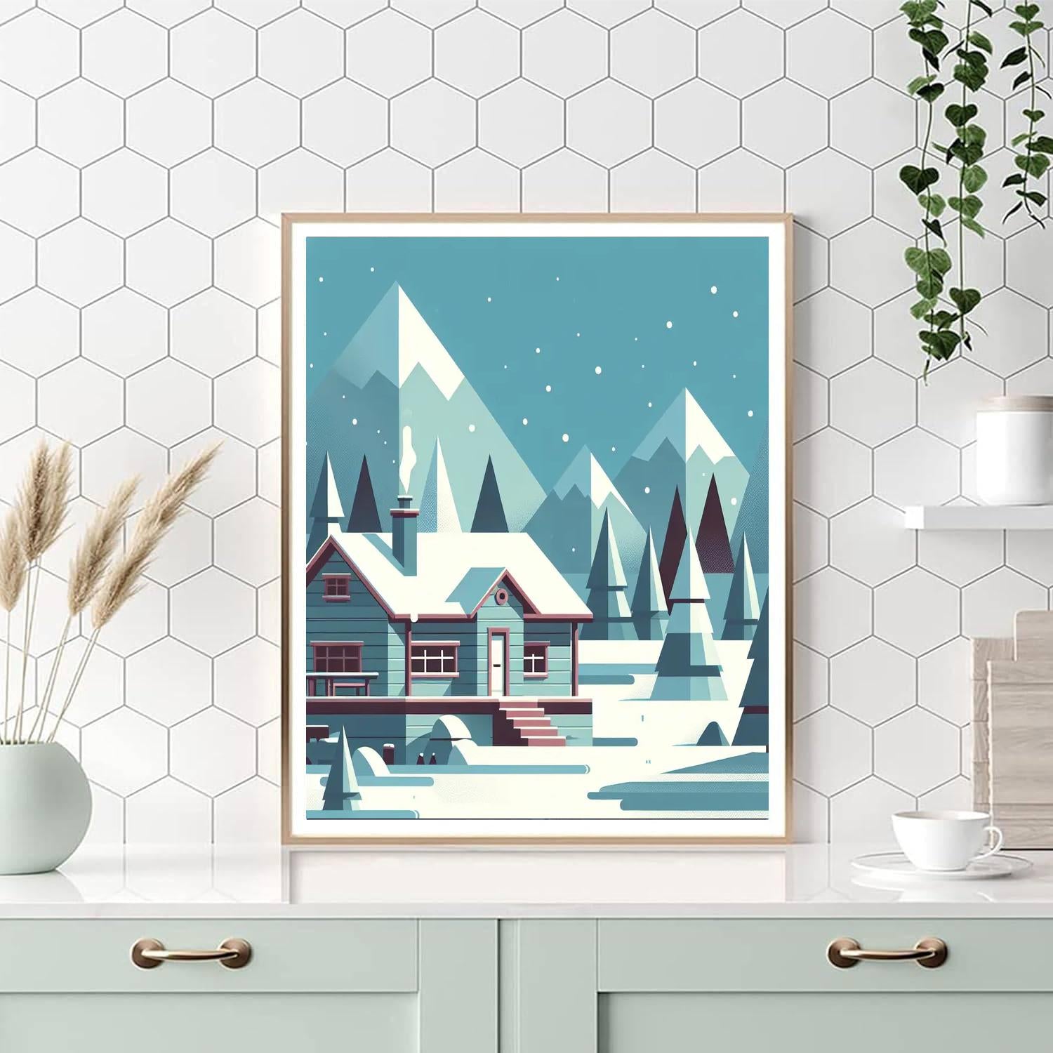 Merry Mountain Cabin Numbered Painting Kits