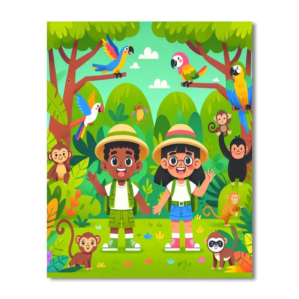 Colorful Jungle Journey Paint By Numbers Art