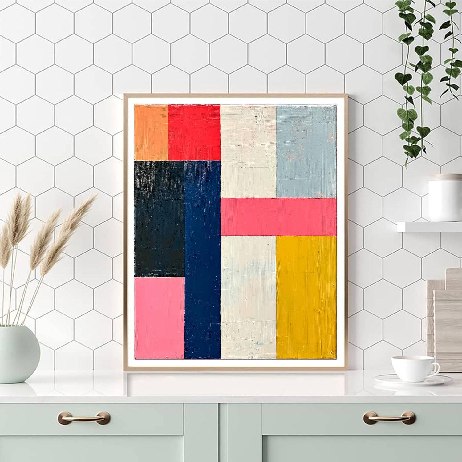 Piet Mondrian Inspired Geometric Rhythms  DIY Paint By Numbers