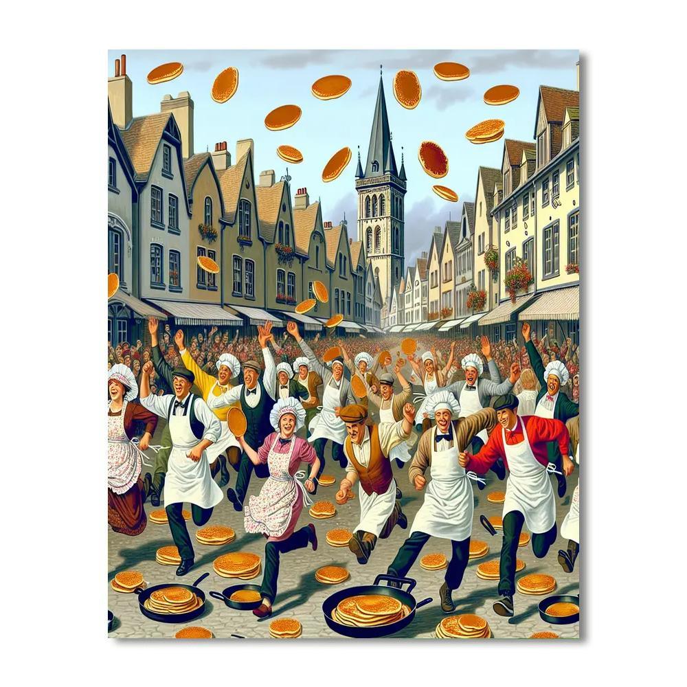 Shrove Tuesday Pancake Race - Olney, England Paint By Number