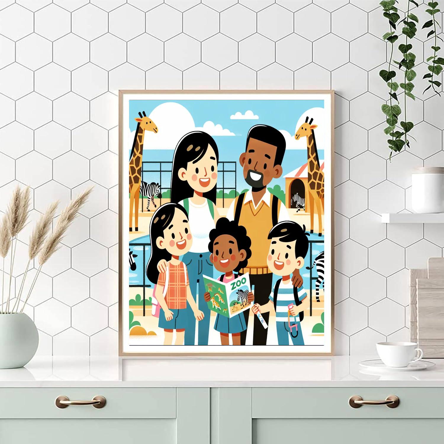 Joyful Zoo Visit Painting Number Kit