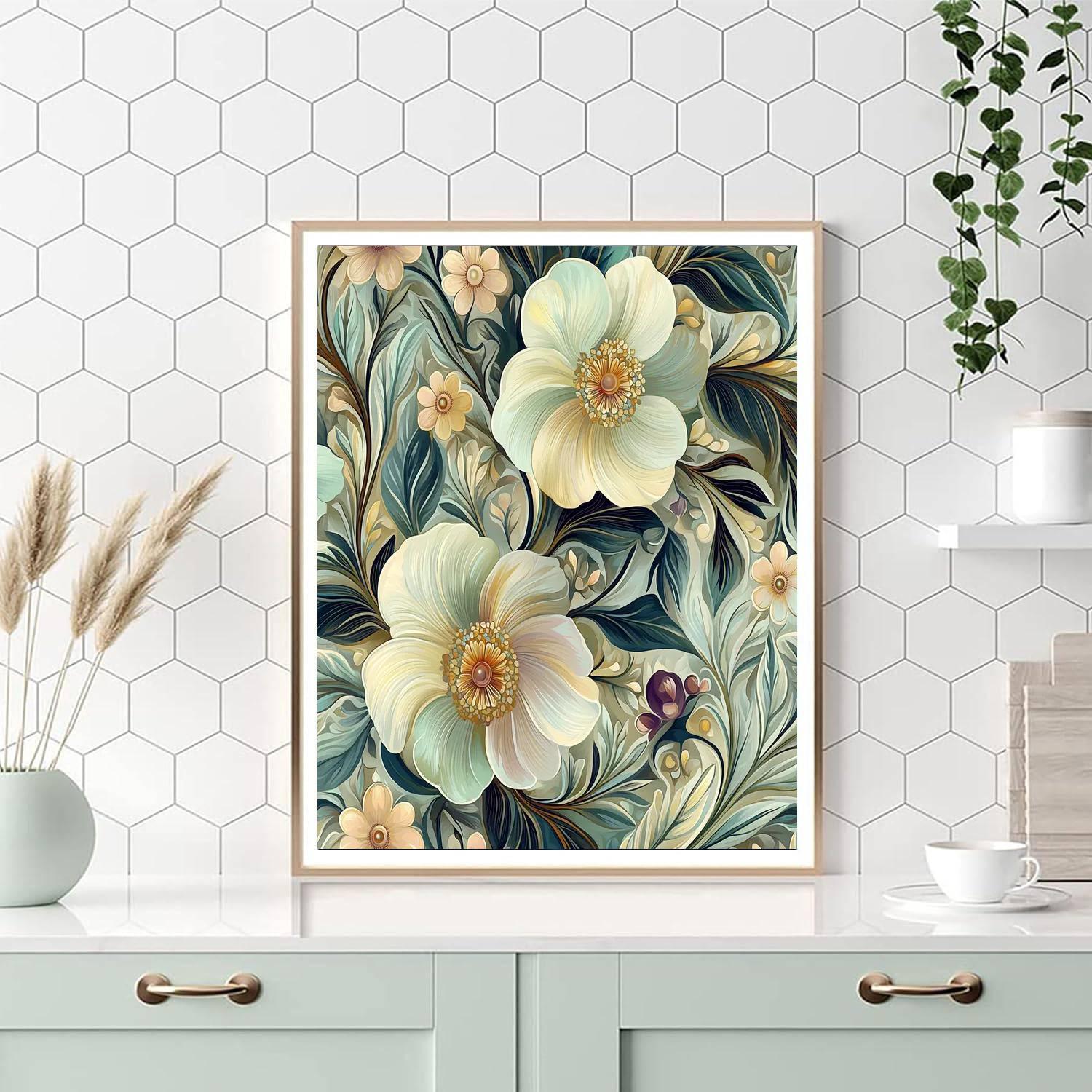 Alphonse Mucha Inspired Harmony Of Blossoms  Numbered Painting Kits