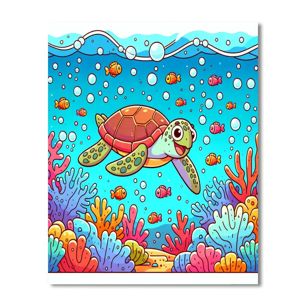 Sea Turtle Rescue Mission Paint By Numbers Kits