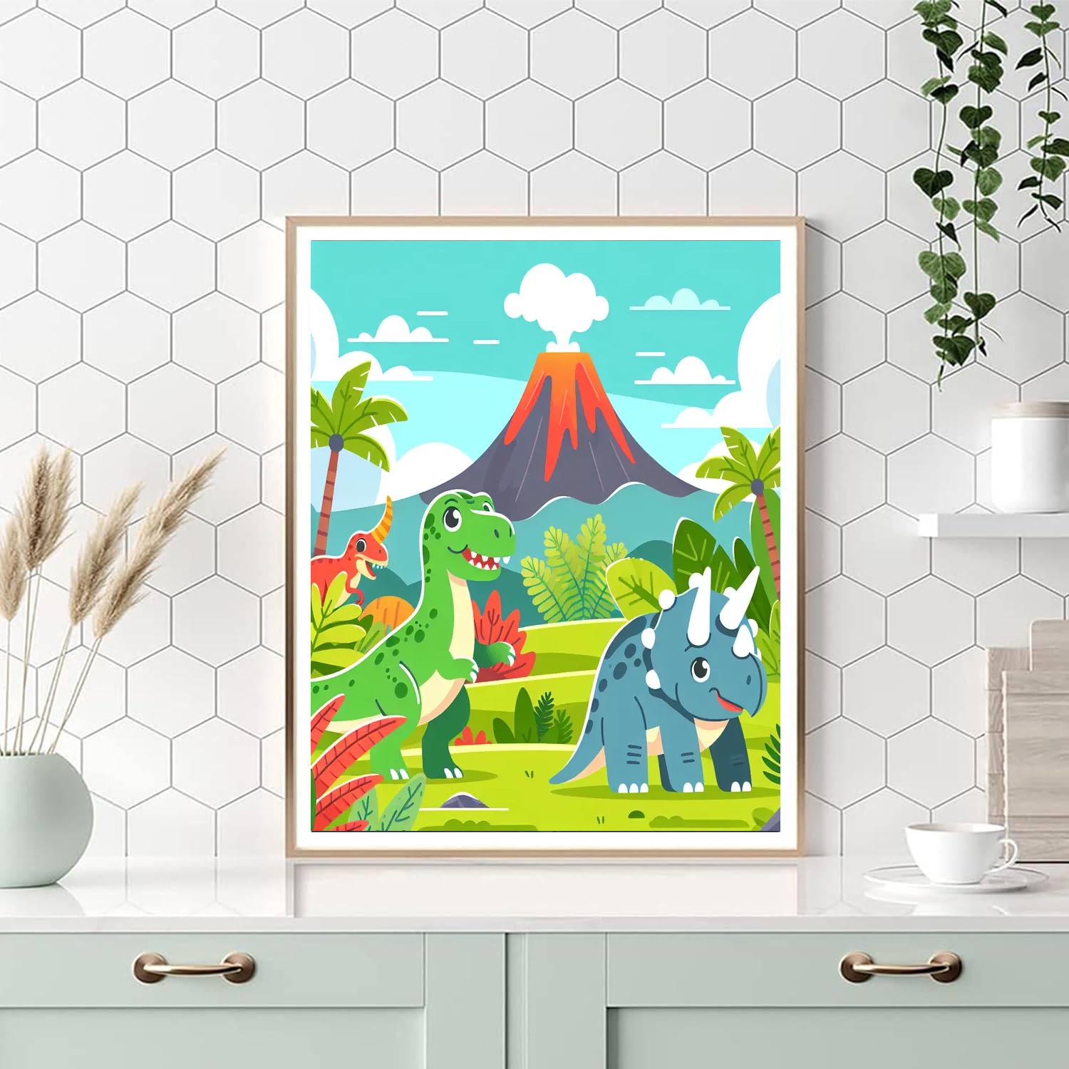 Dino Dreams Paint By Numbers Art