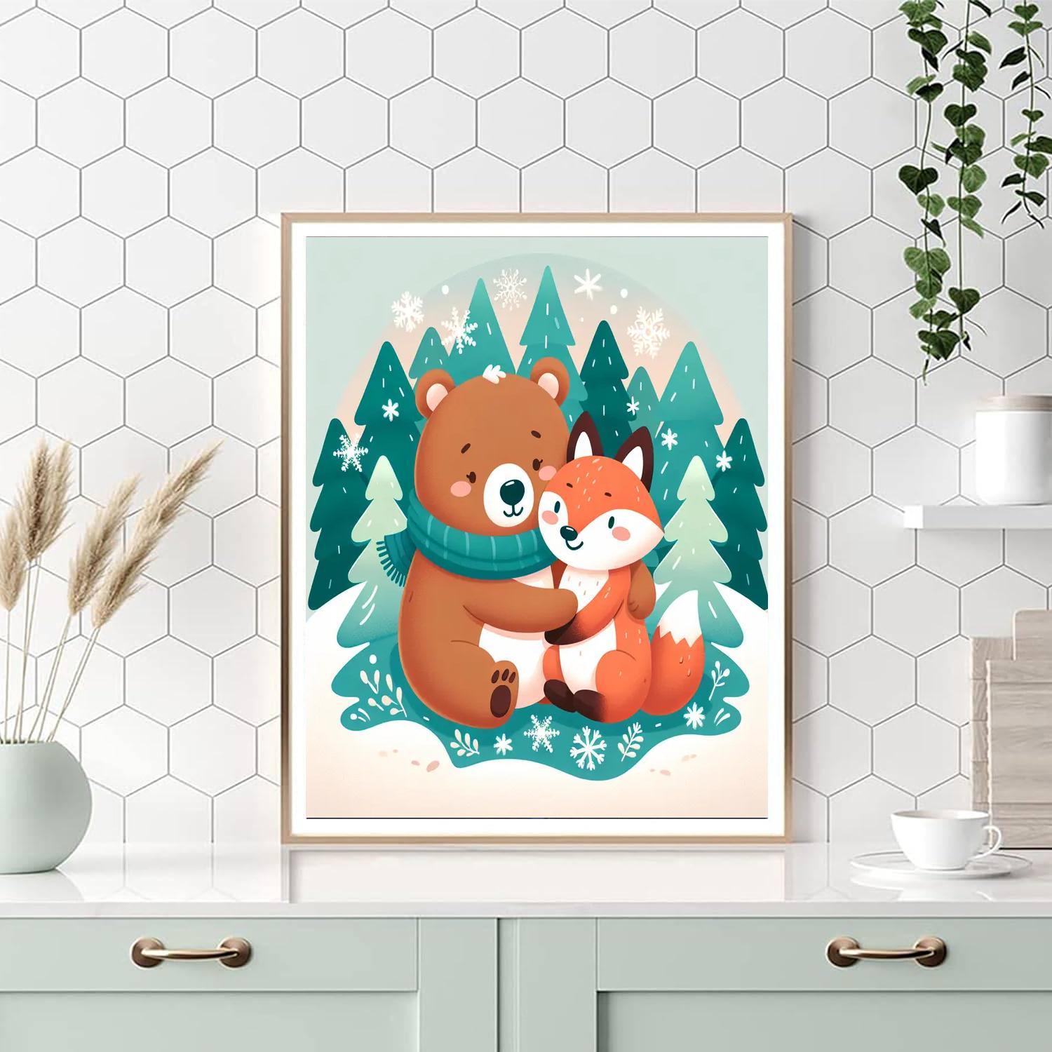Cozy Winter Animals Paint By Numbers