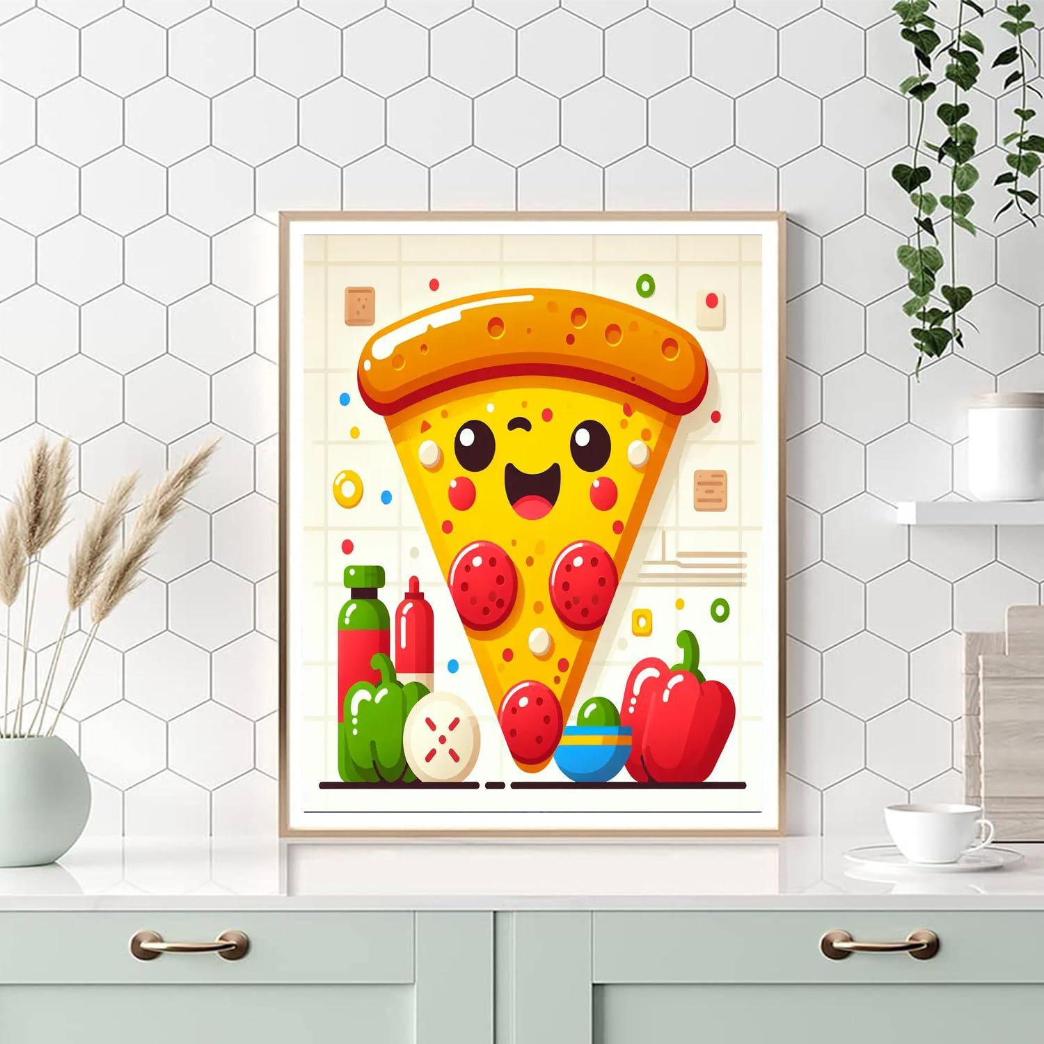 Joyful Pizza Slice DIY Paint By Numbers