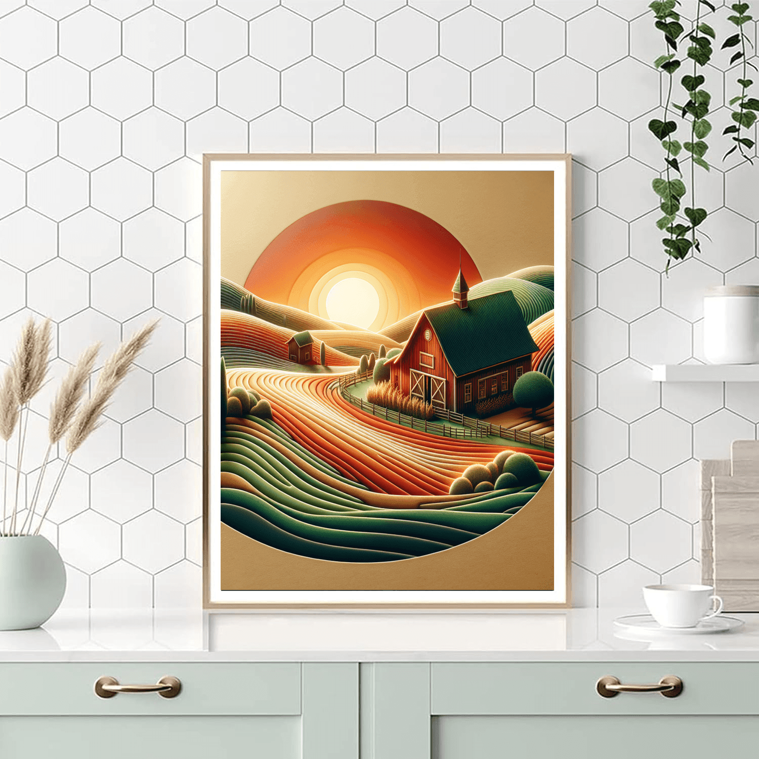 Rustic Barn Sunrise Painting By Numbers Kit