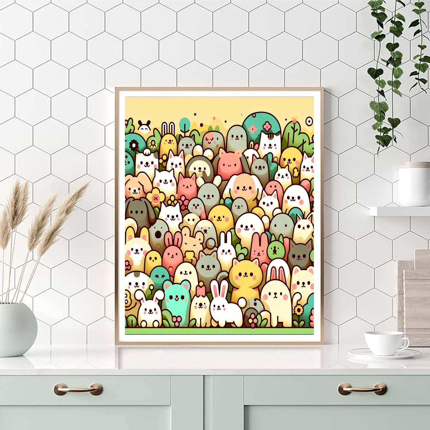 Cuddly Pets Wonderland Numbered Painting Kits