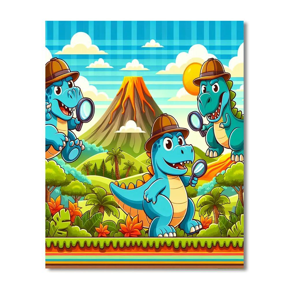 Dino Detective Club Number Painting