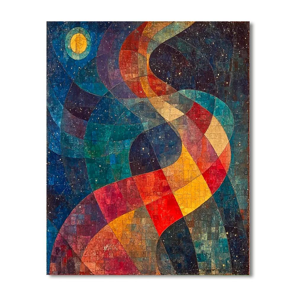 Paul Klee Inspired Celestial Melody Dreamscape  Painting Number Kit