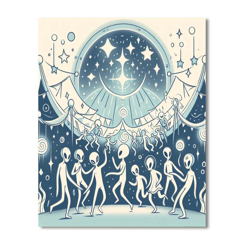 Cosmic Creatures Carnival Paint By Numbers Art