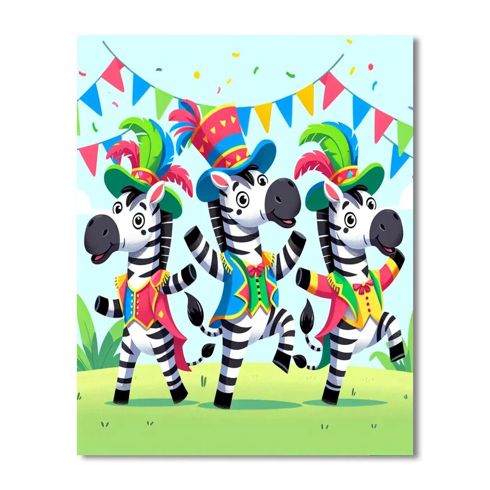 Zany Zebra Carnival Number Painting