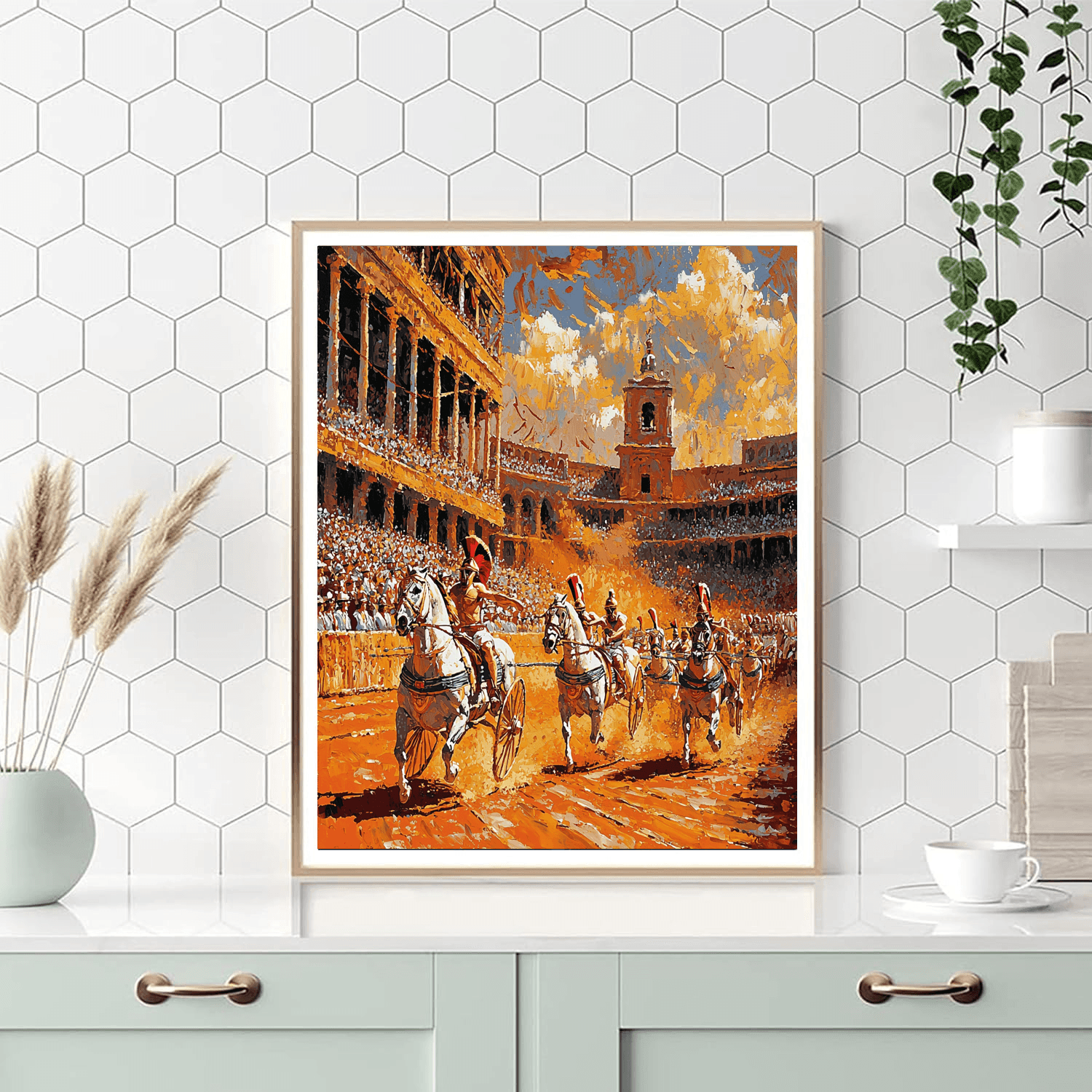 Jean-Léon Gérôme Inspired Historical Chariot Race  Paint By Numbers