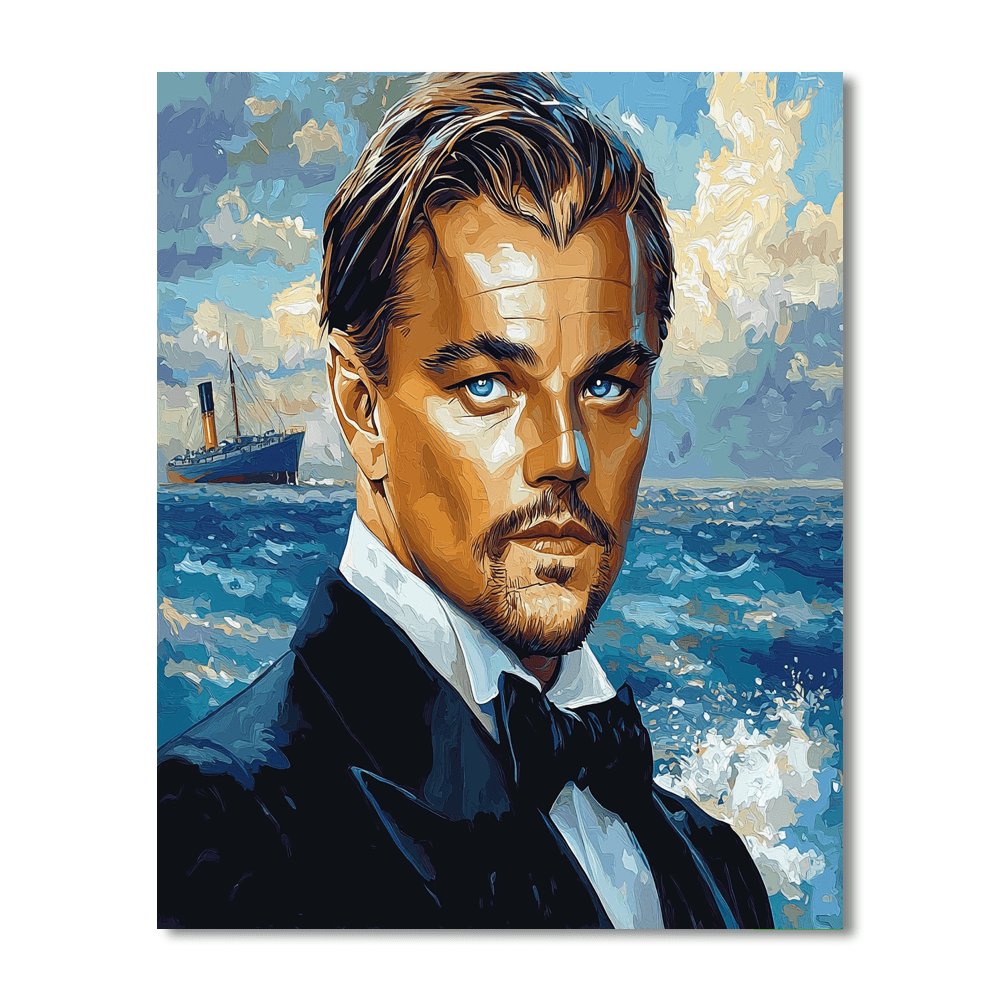 Leonardo Dicaprio: The Navigating Star Of Titanic Dreams Painting Number Kit