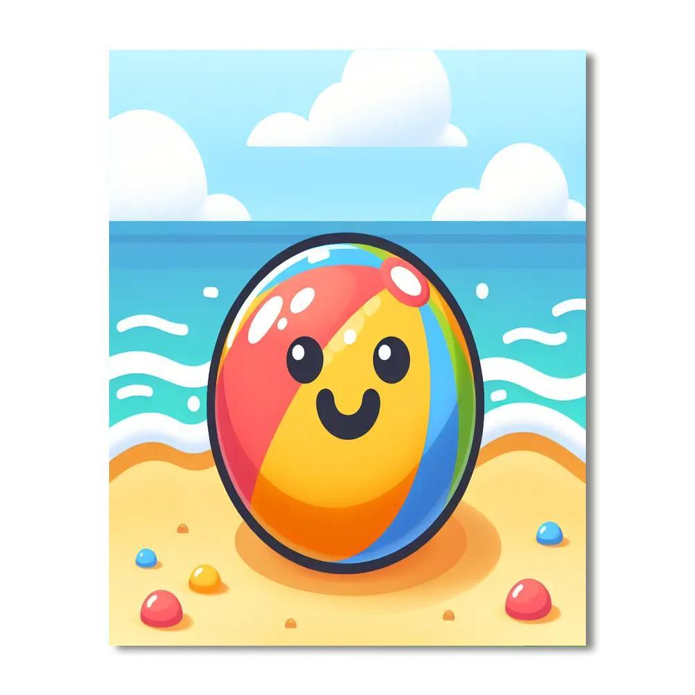 Jolly Beach Ball Paint By Numbers Art