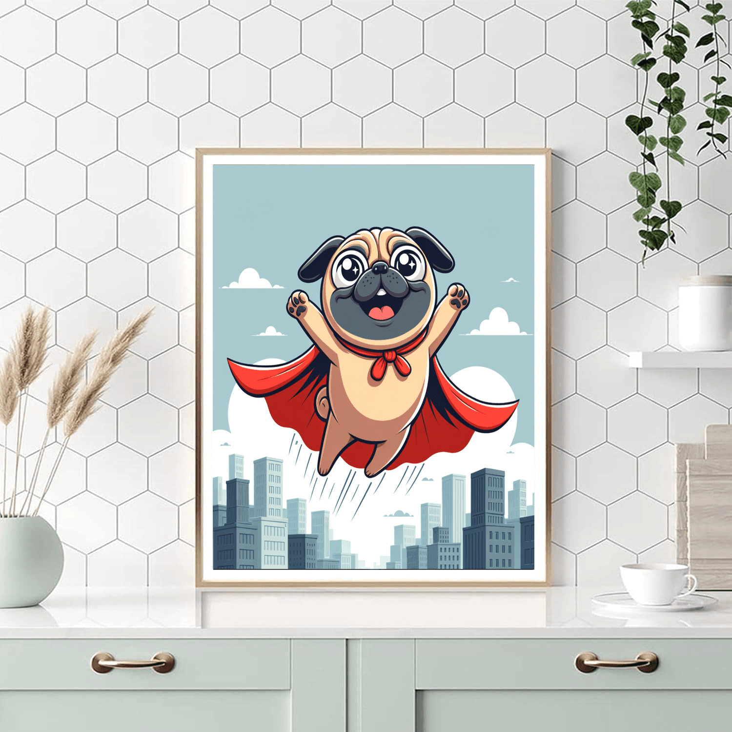 Superhero Pug Adventure Numbered Painting Kits