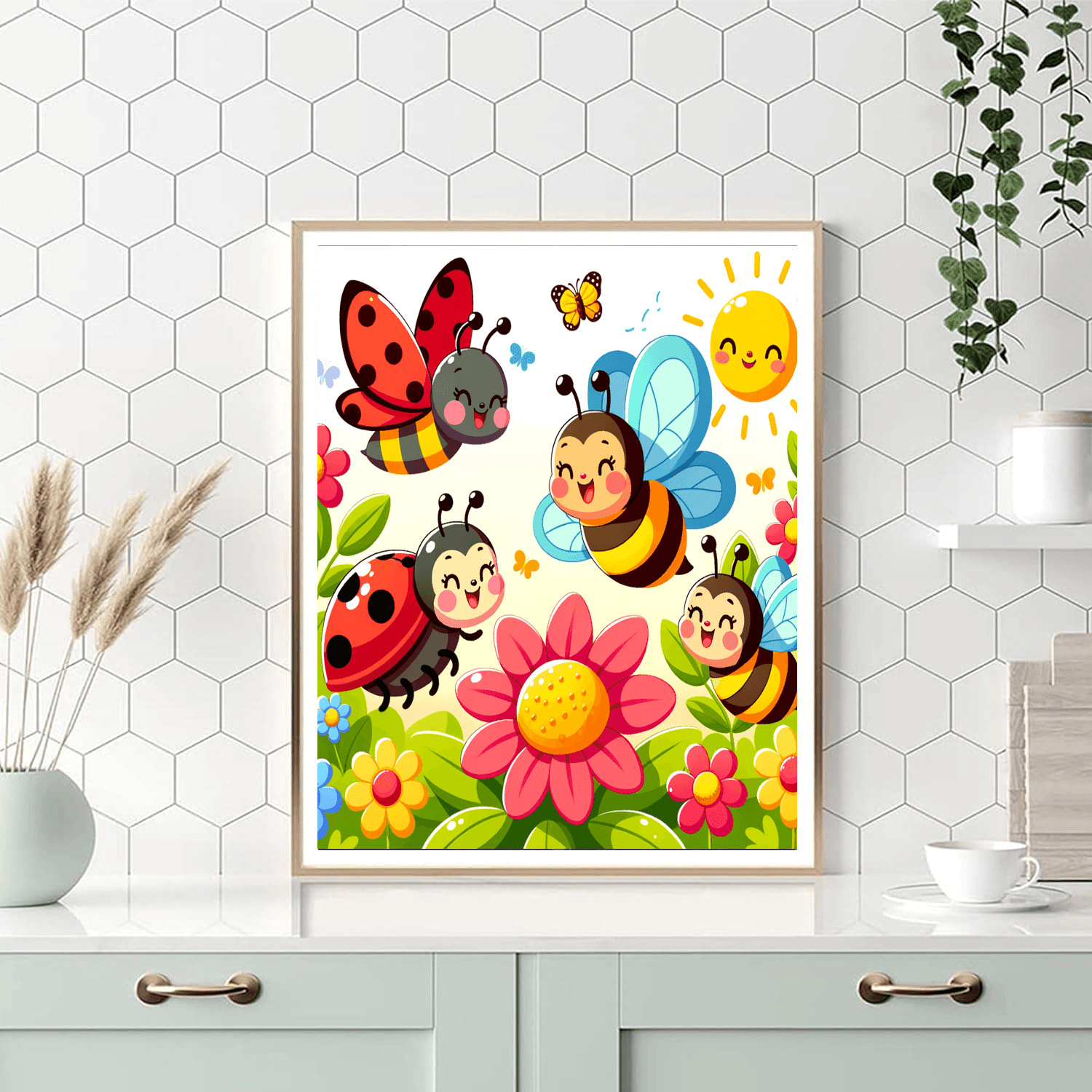 Cheerful Garden Bugs Numbered Painting Kits