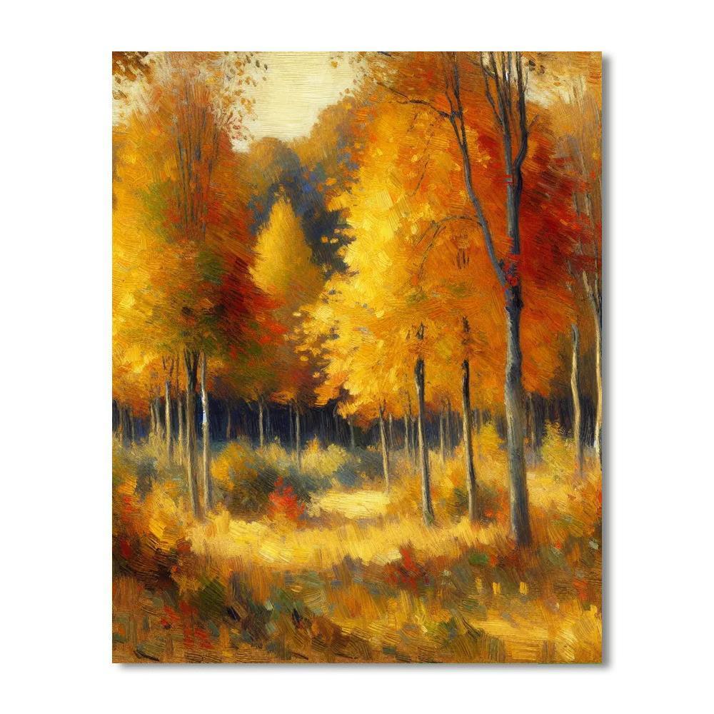 Autumn's Gold Splendor Paint By Numbers Art