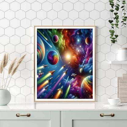 Galactic Adventures Await Paint By Numbers Art