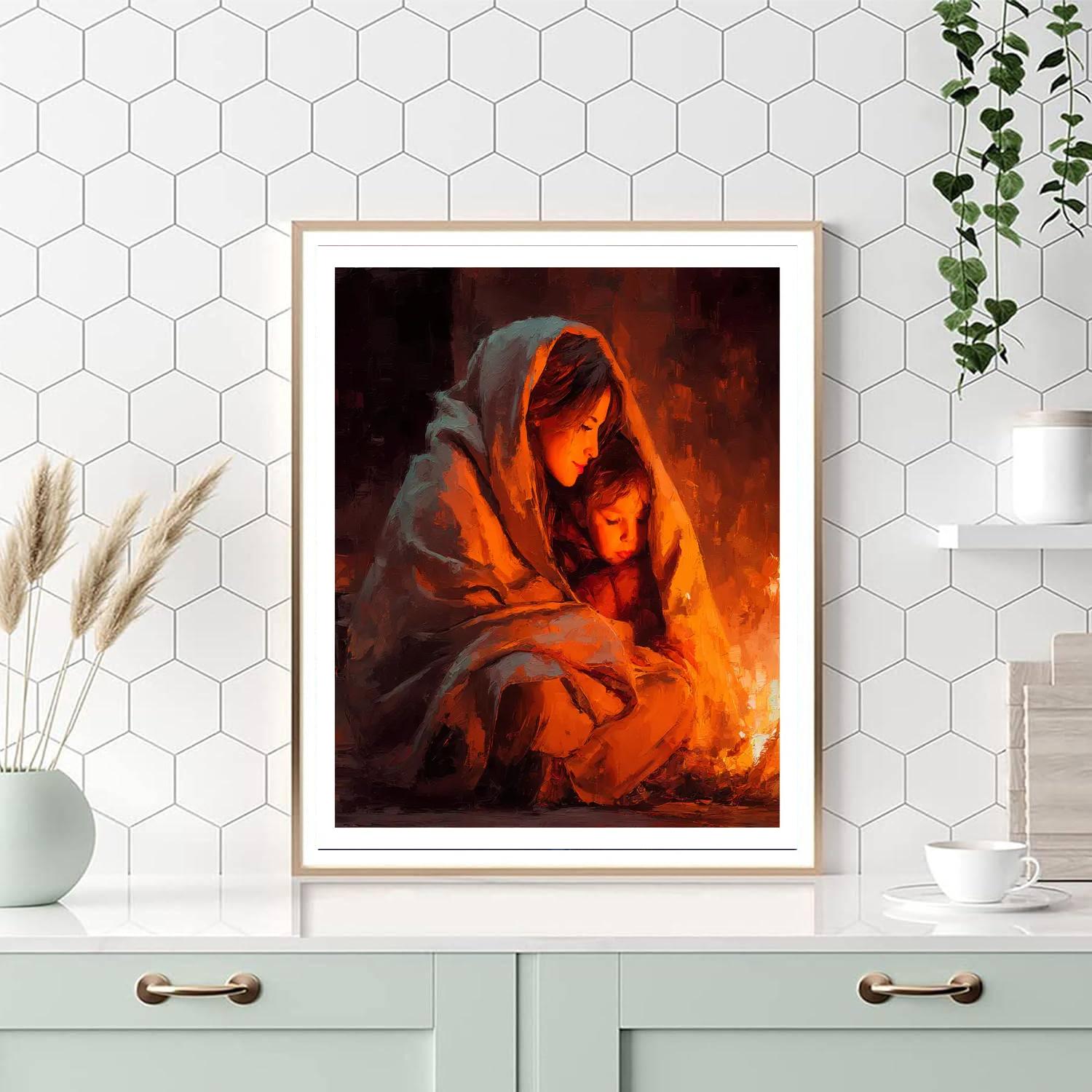 Cuddles By The Fireplace Paint By Number