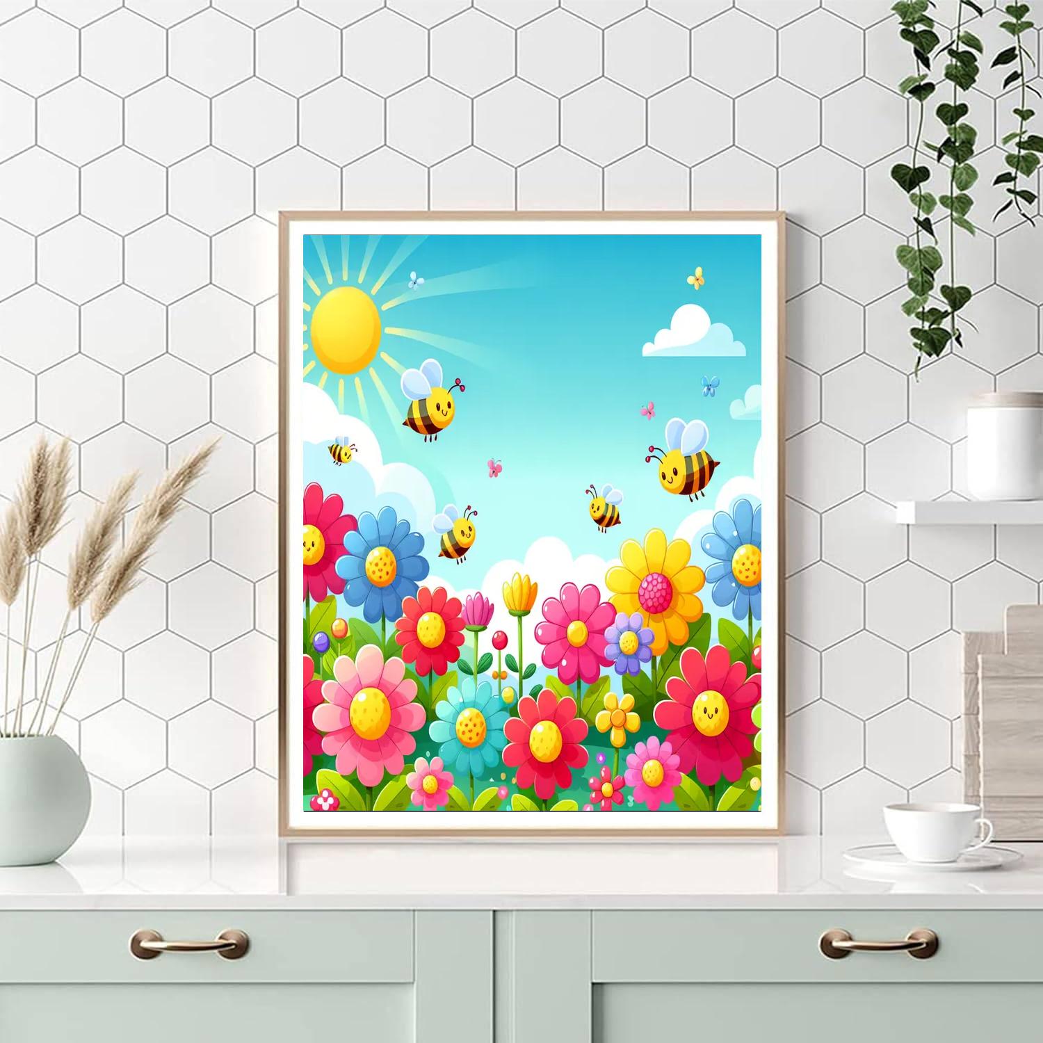Happy Springtime Garden DIY Paint By Numbers