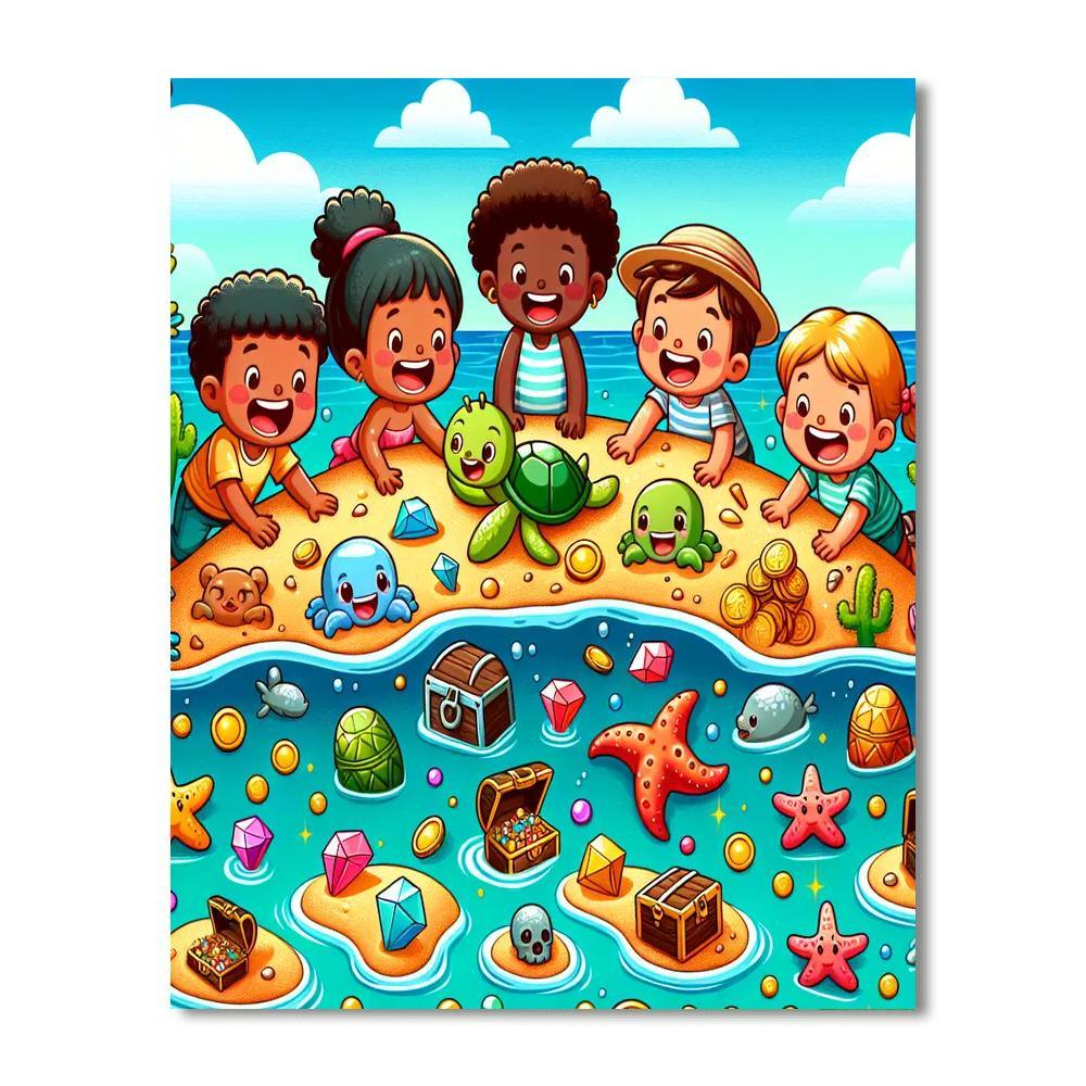Seaside Treasure Adventure Painting Number Kit