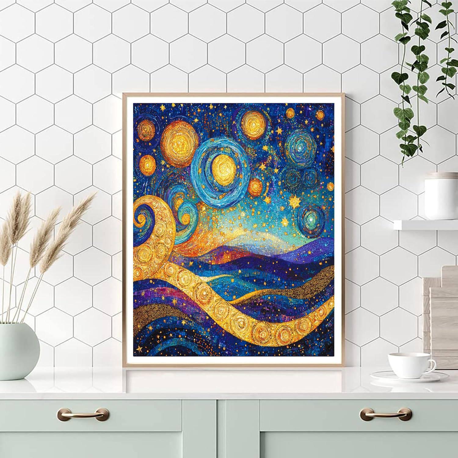 Gustav Klimt Inspired Celestial Tapestry  Paint By Numbers Kits