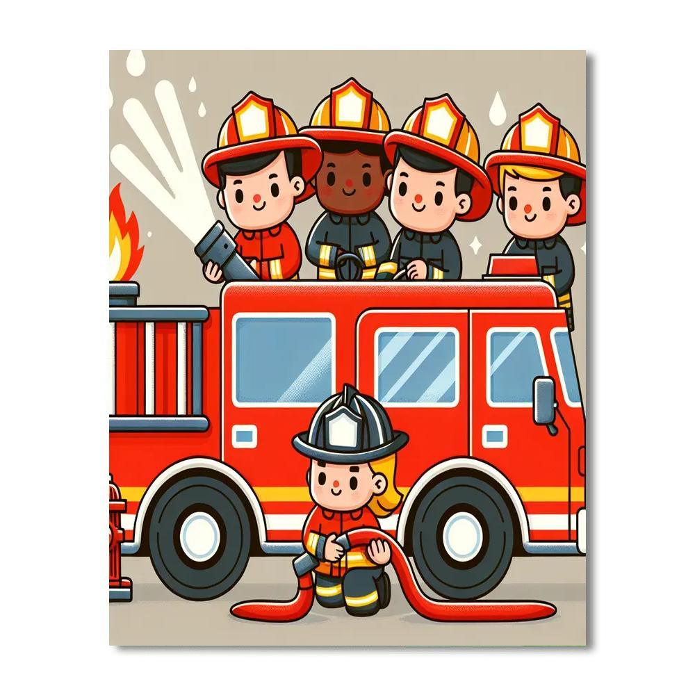 Brave Firefighter Heroes Paint By Numbers Kits