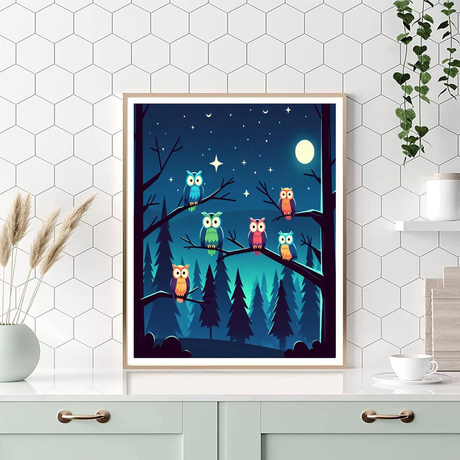 Mystical Night Owl Patrol Numbered Painting Kits