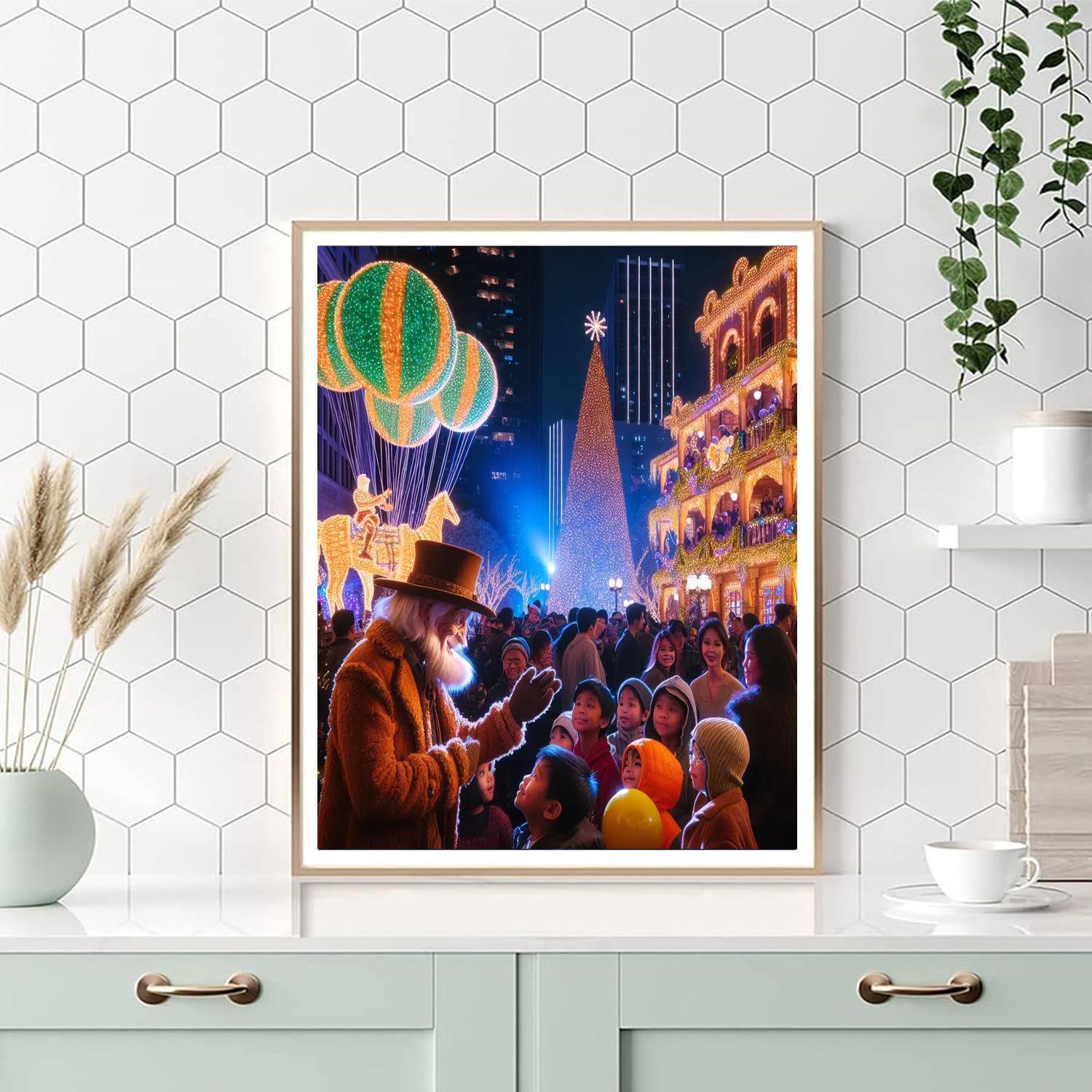 Sundance Square Parade Of Lights - Texas Painting By Numbers Kit