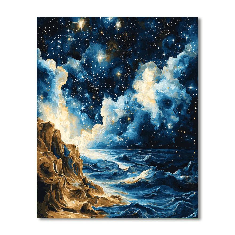 Michelangelo Inspired Nature's Cosmic Ballet  Paint By Color