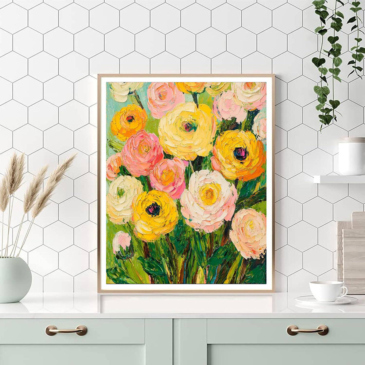 Van Gogh Inspired Radiant Floral Dream  Number Painting