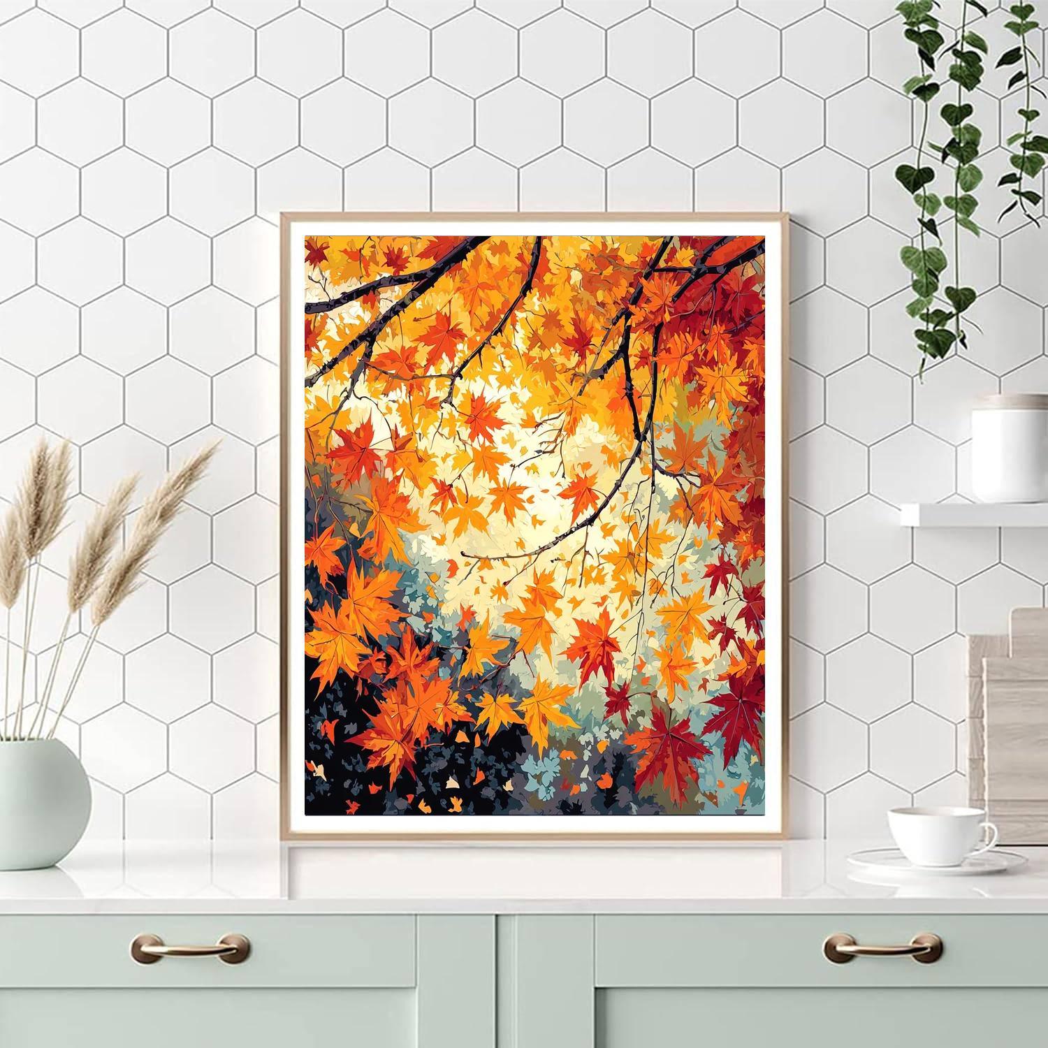 Hiroshige Inspired Whispers Of Autumn Leaves  Paint By Color