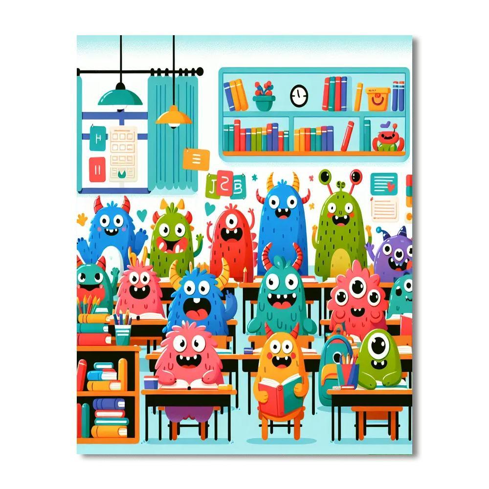 Silly Monster Academy Paint By Numbers Art